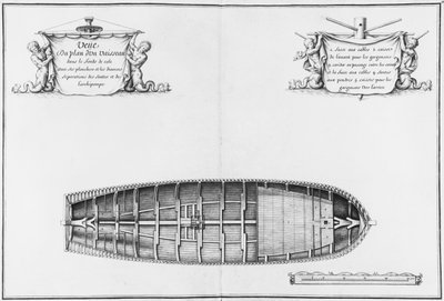 Plan of the Hold of a Vessel, illustration from the Atlas de Colbert, plate 15 by French School